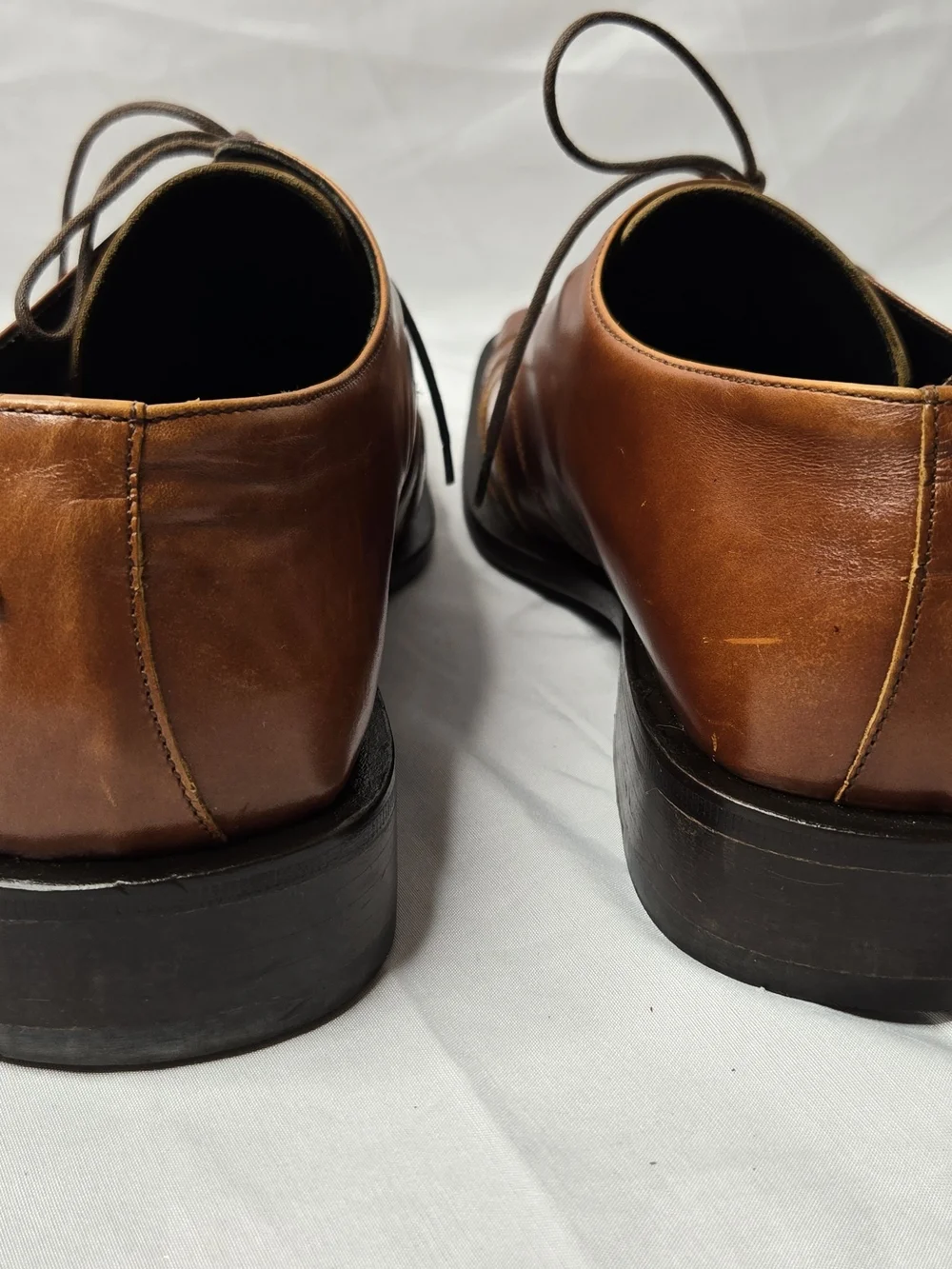 Olivier Made in Italy Men's Brown Leather Dress Shoes Size 10.5 Lace Up